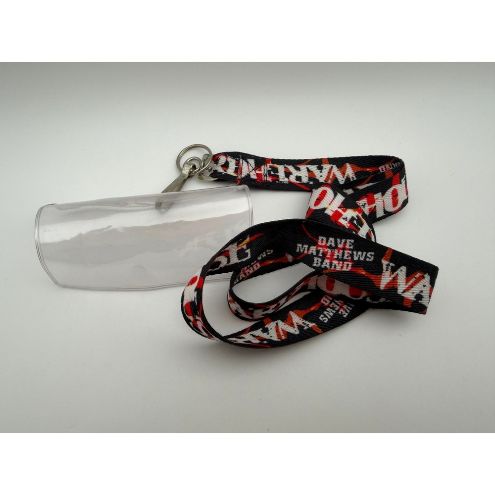 Dave Matthews Band Warehouse Fan Club Lanyard ID Badge Holder Black Red B194